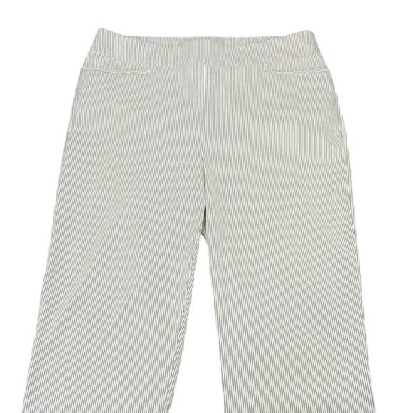 CHICO'S Brigitte Slim Ankle Pants Sz 12 Green Striped - Picture 5 of 8